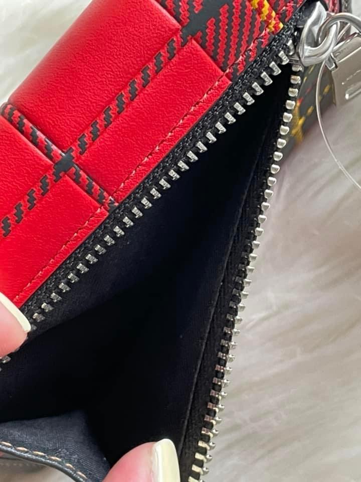 Coach Bandit Wallet with Plaid Print