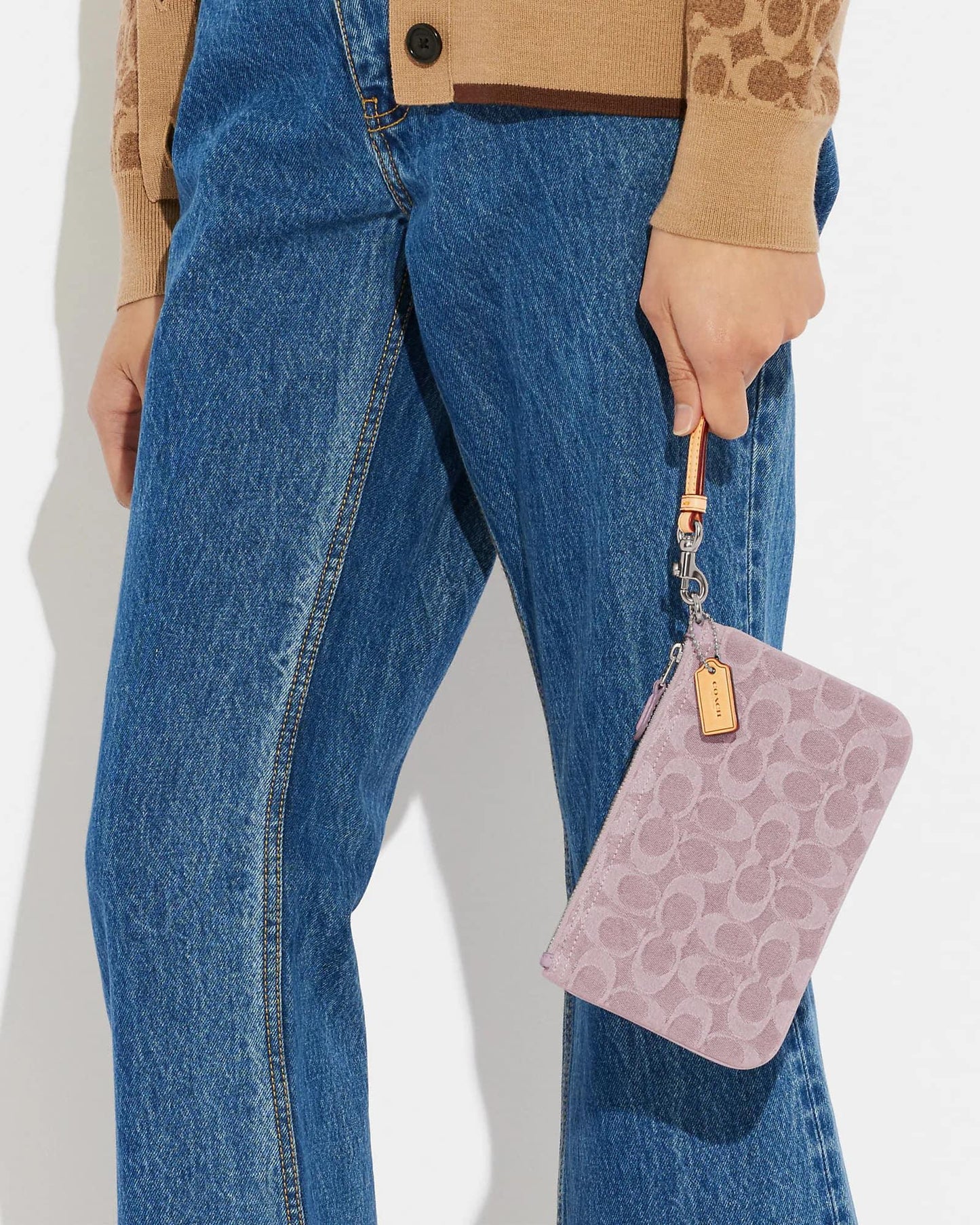 Coach Small Wristlet in Signature Denim