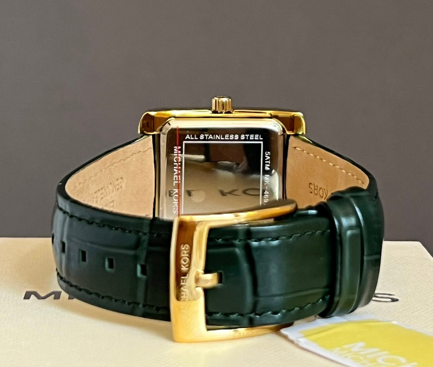 Michael Kors Women’s Emery Three-Hand Green Croco Leather Watch