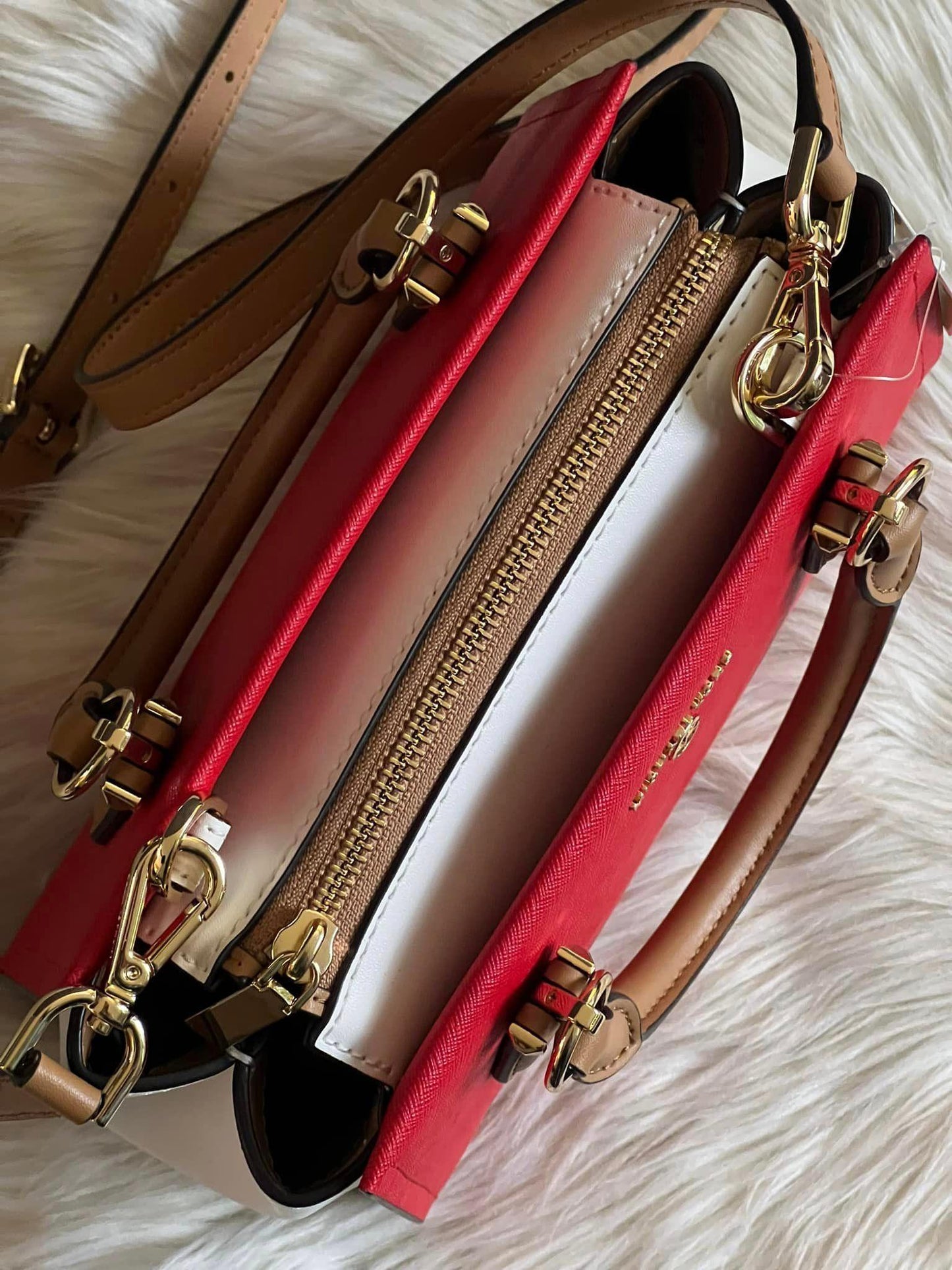 Michael Kors Marilyn Small Color-Block Saffiano Leather Crossbody Bag