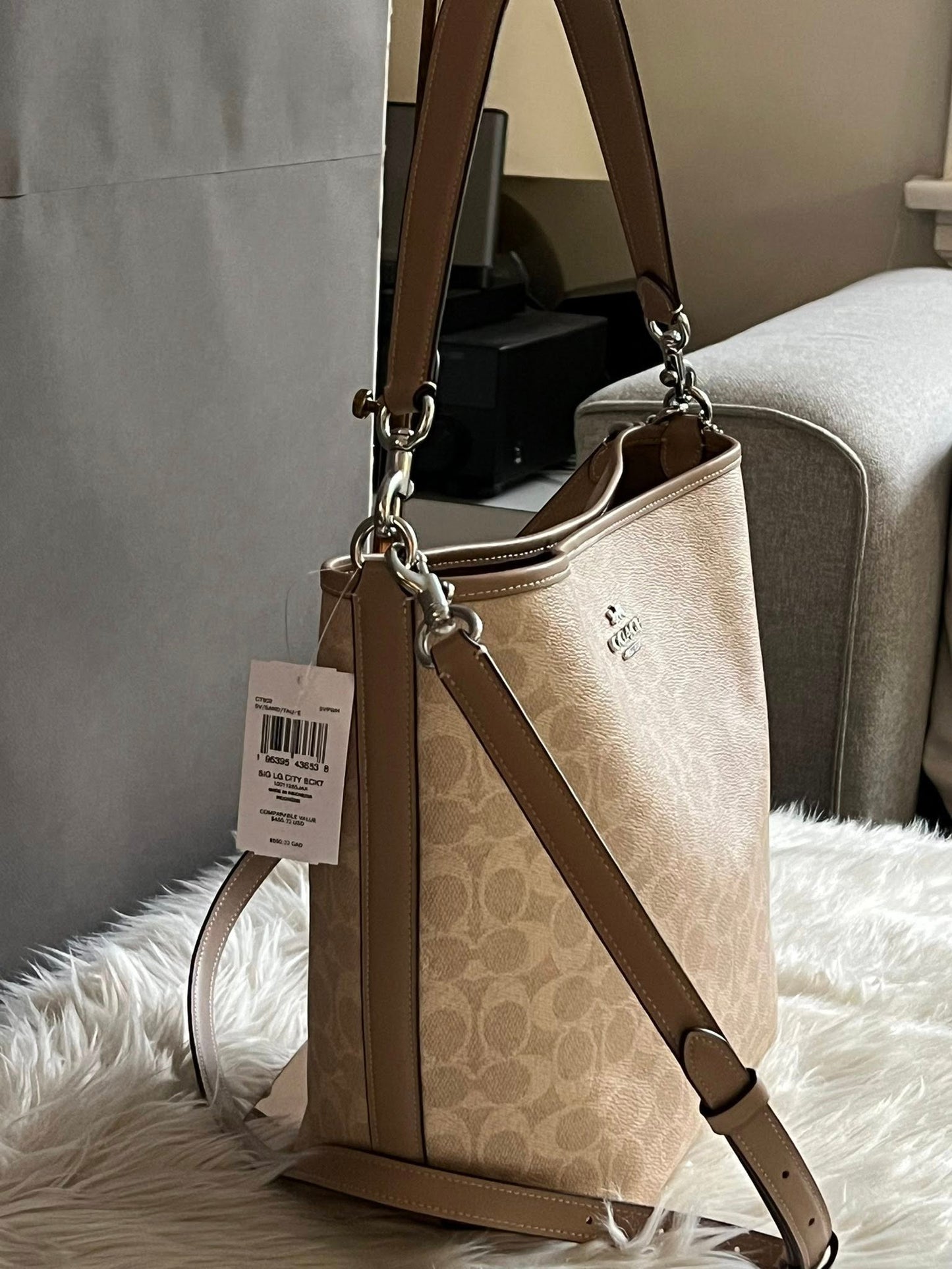 Coach City Large Bucket Bag in Signature Canvas