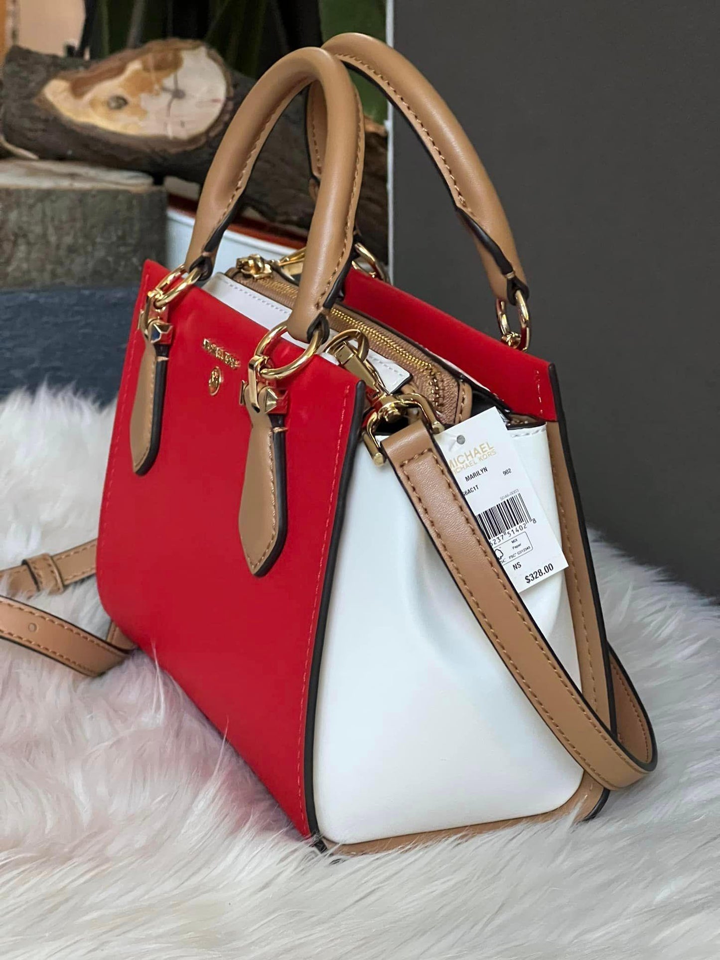 Michael Kors Marilyn Small Color-Block Saffiano Leather Crossbody Bag
