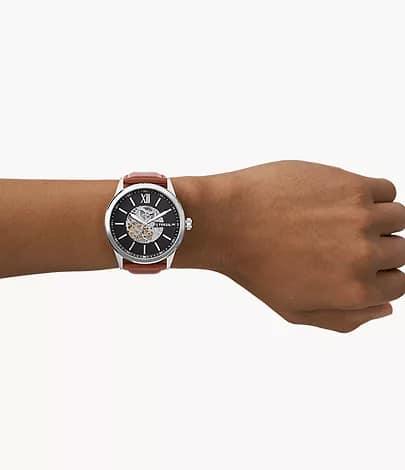 Fossil Men’s Flynn Automatic Brown Leather Watch