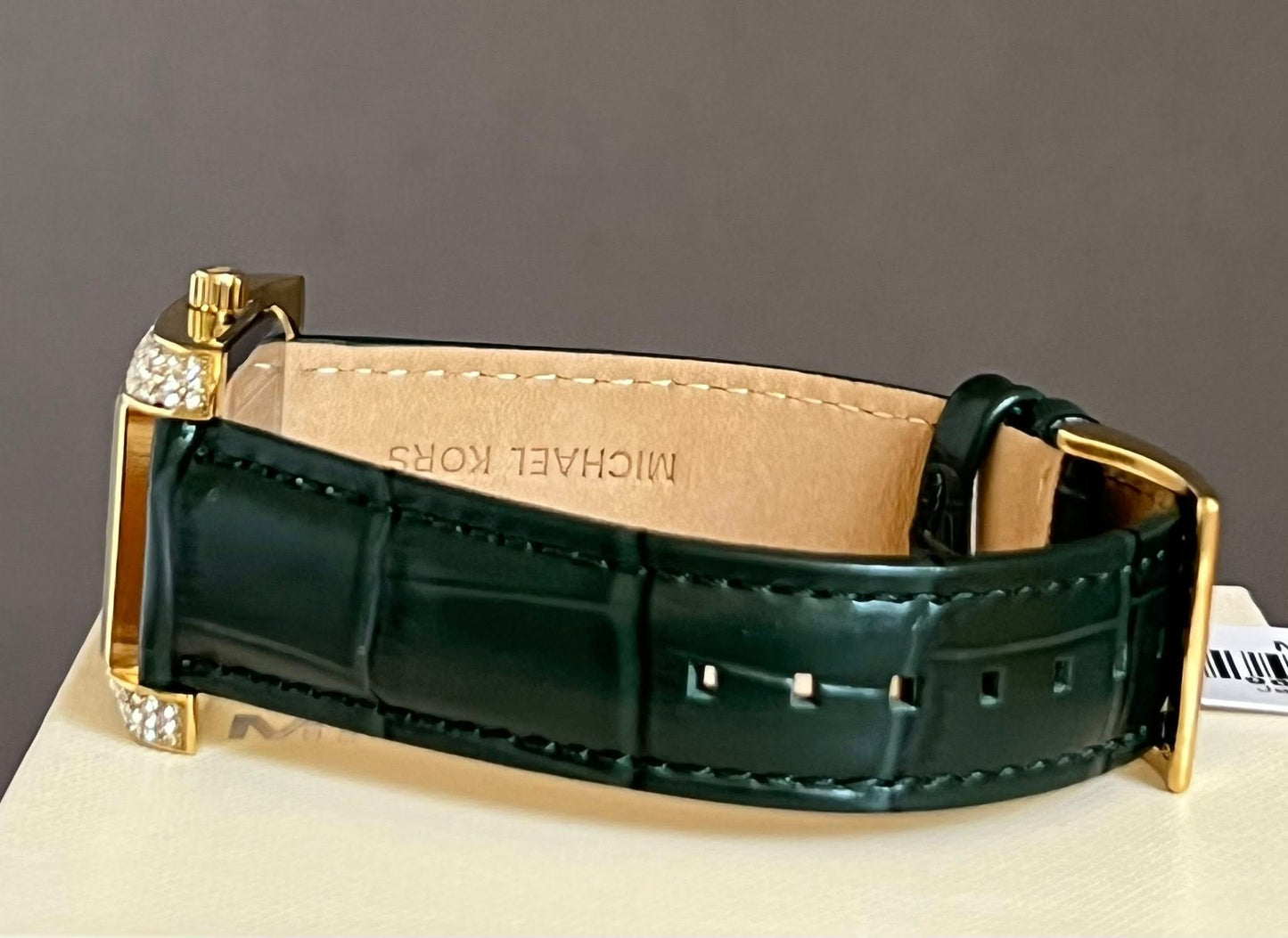 Michael Kors Women’s Emery Three-Hand Green Croco Leather Watch