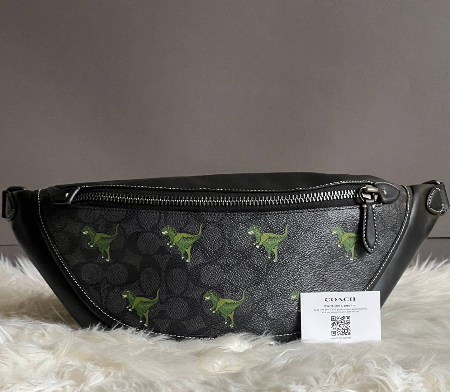 Coach League Belt Bag in Signature Canvas with Rexy Print