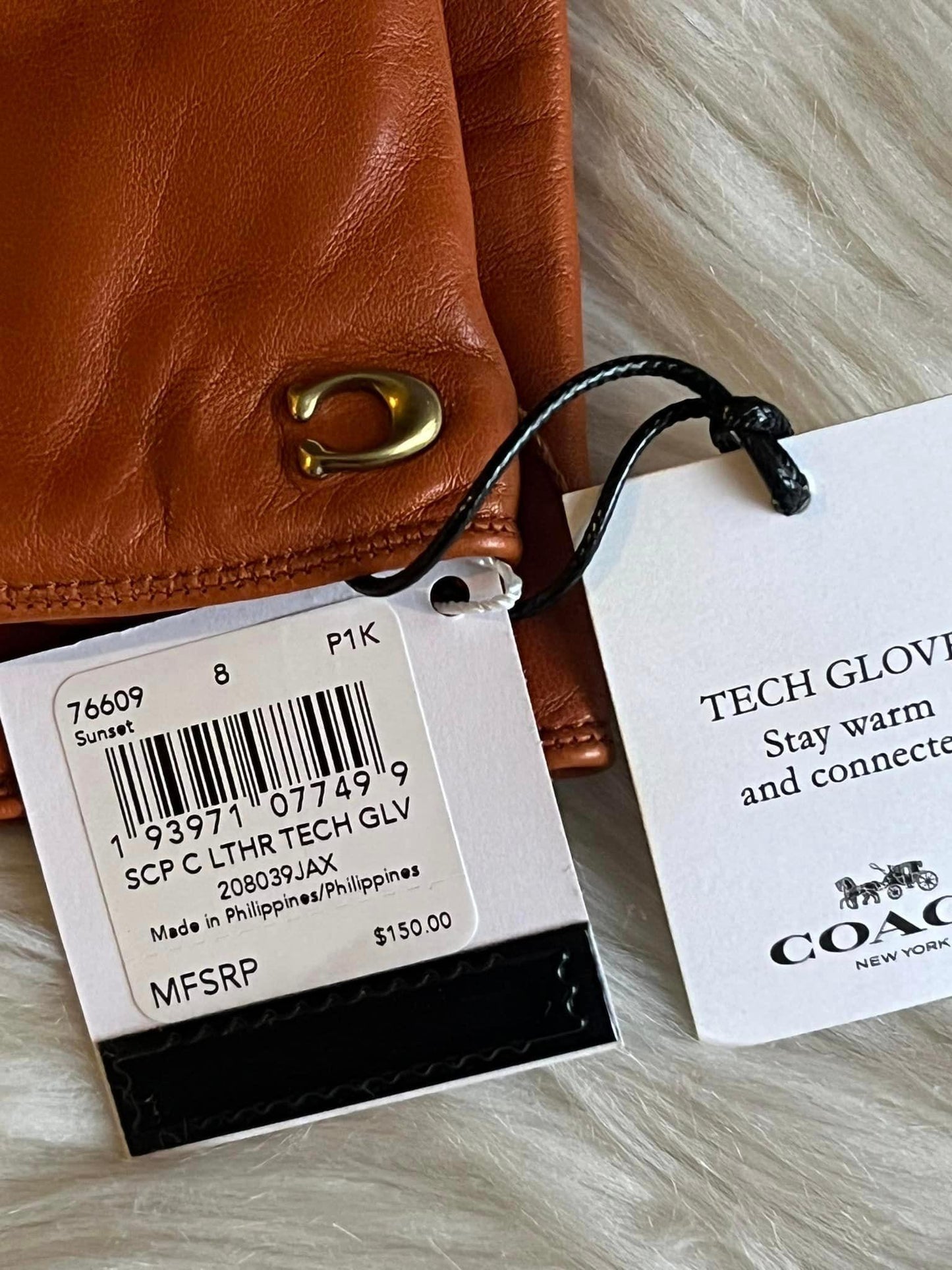 Coach Sculpted Signature Leather Tech Gloves
