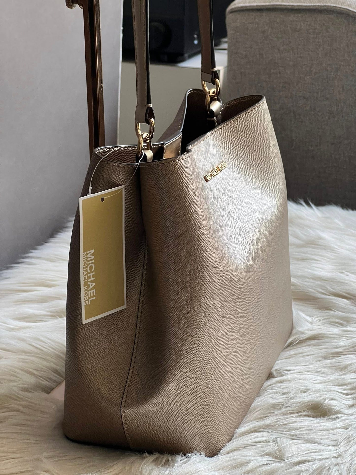 Michael Kors Pratt Medium Metallic Shoulder Bag
