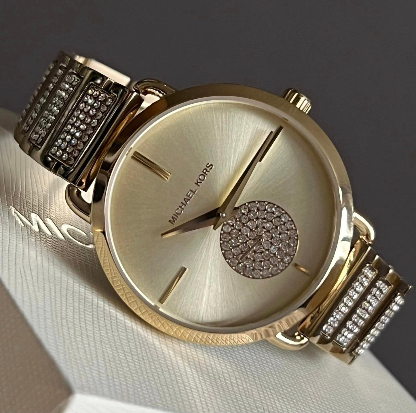 Michael Kors Women's Portia Pave Gold Dial Watch