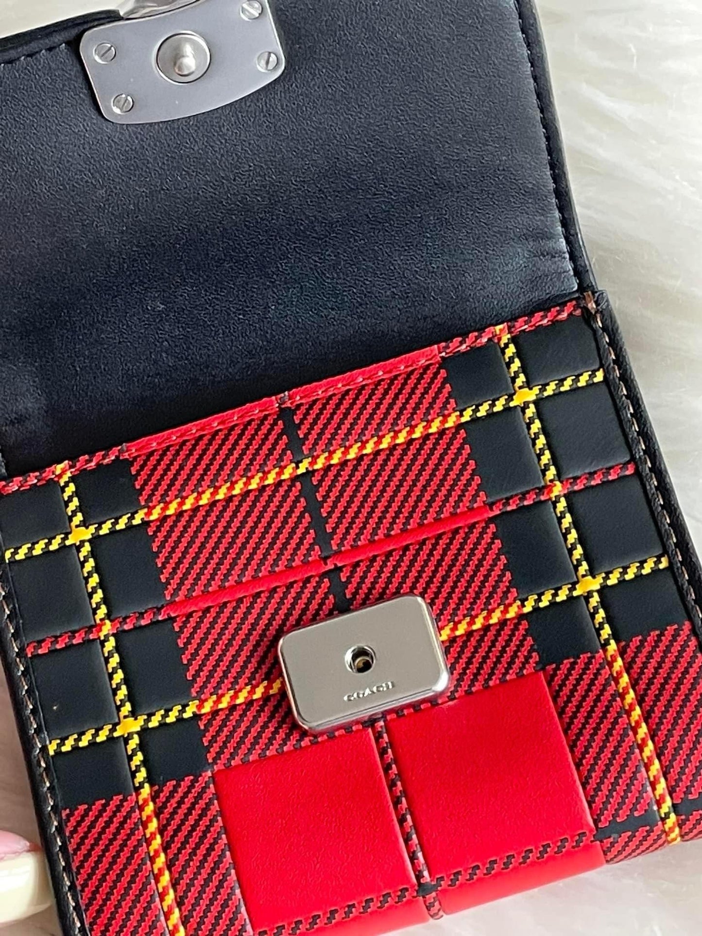 Coach Bandit Wallet with Plaid Print