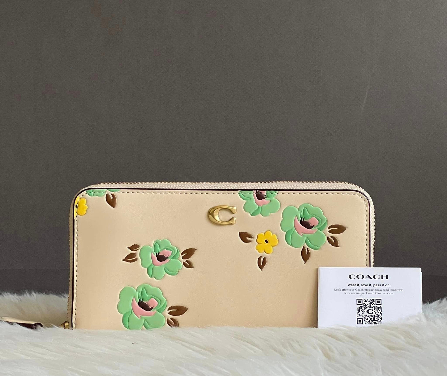 Coach Accordion Zip Wallet With Floral Print