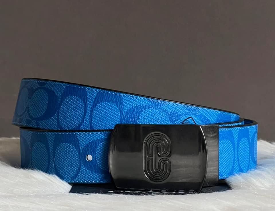 Coach Men’s Plaque Buckle Reversible Belt