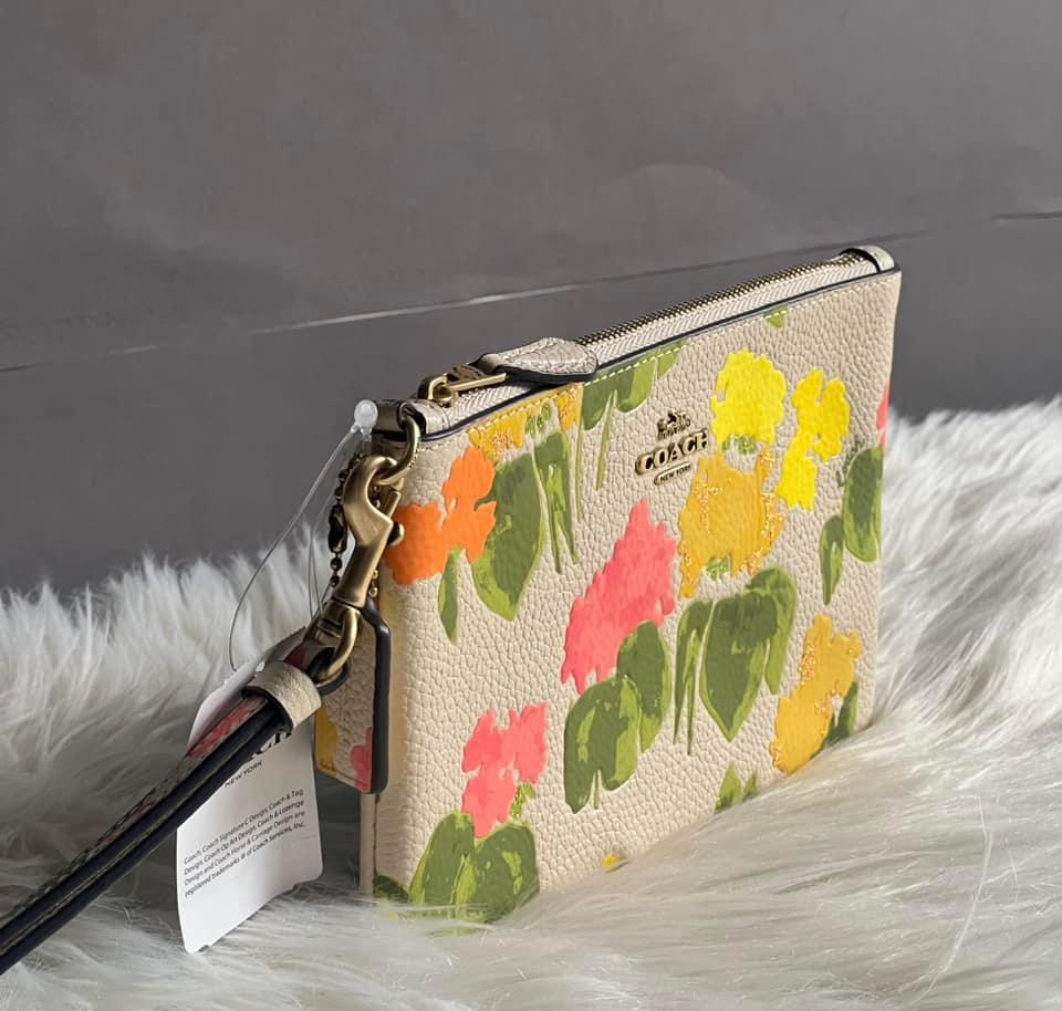 Coach Small Wristlet with Floral Print