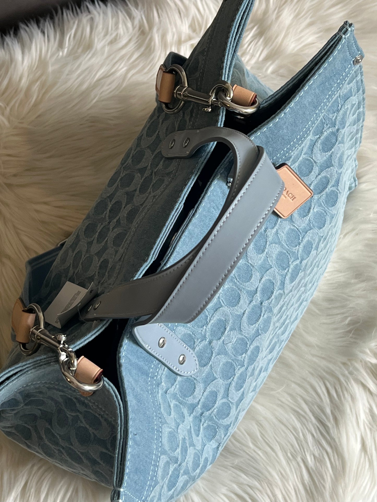 Coach Field Tote 40 in Signature Denim