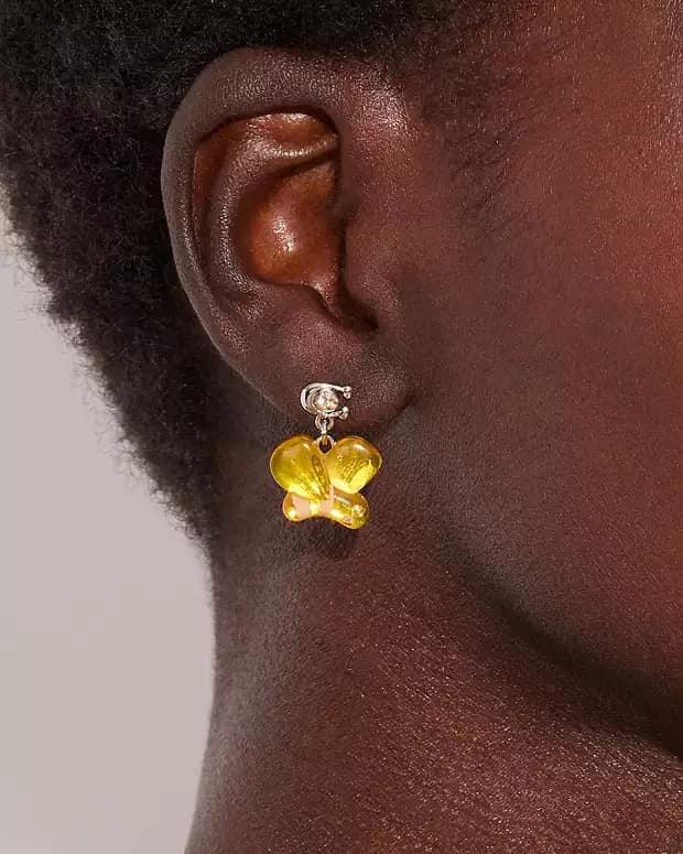 Coach Bumble Bee Pretzel Mismatch Earrings