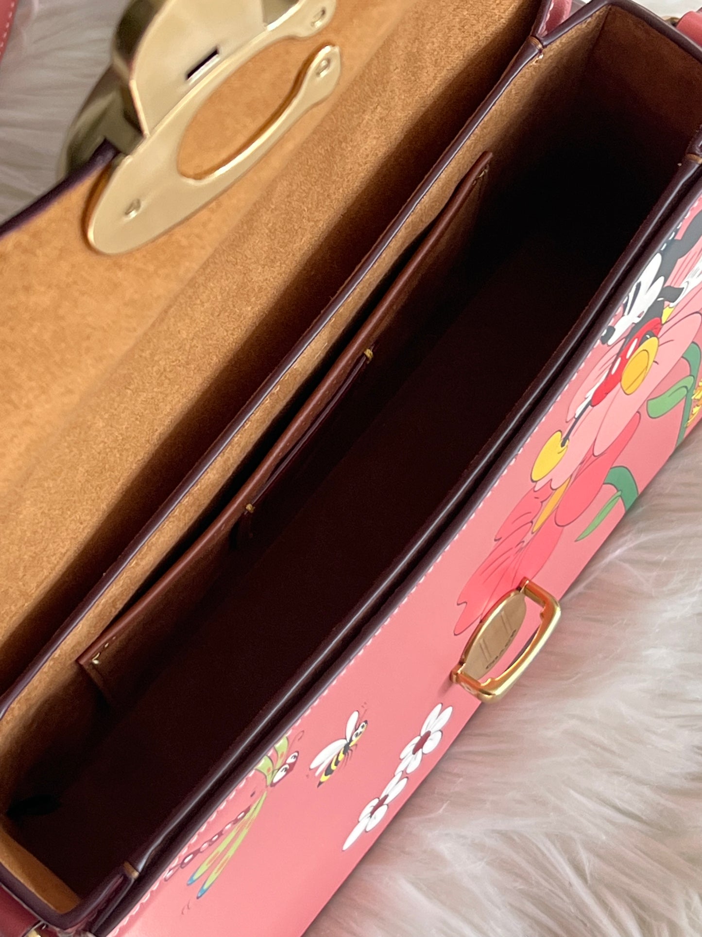 Disney X Coach Studio Shoulder Bag with Mickey Mouse and Flowers