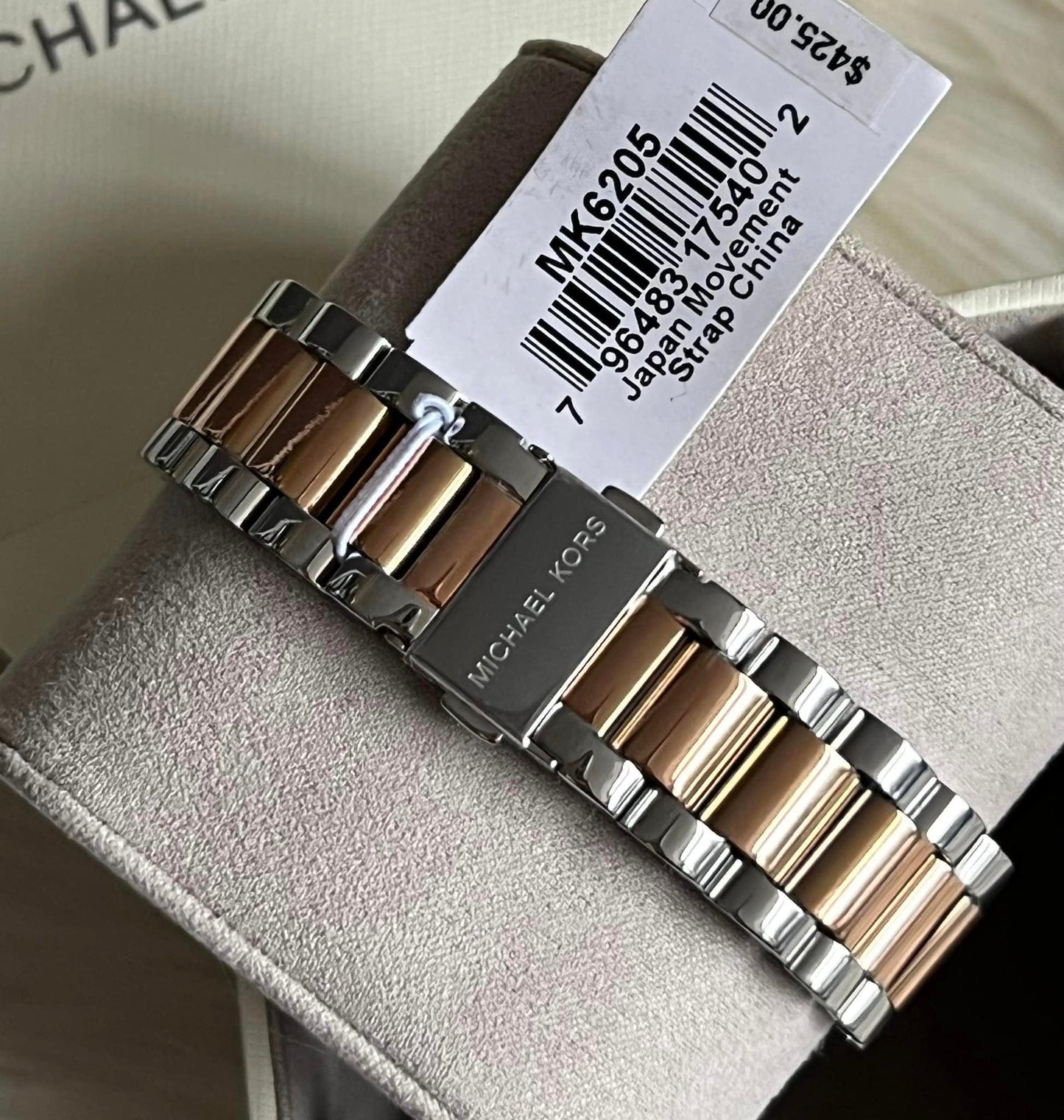 Michael Kors Women’s Brinkley Navy Dial Two-tone Watch