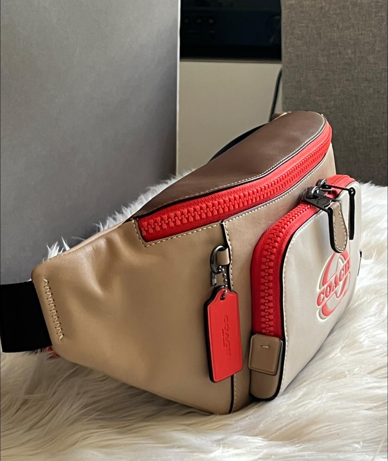 Coach Track Belt Bag in Colorblock with Coach Stamp