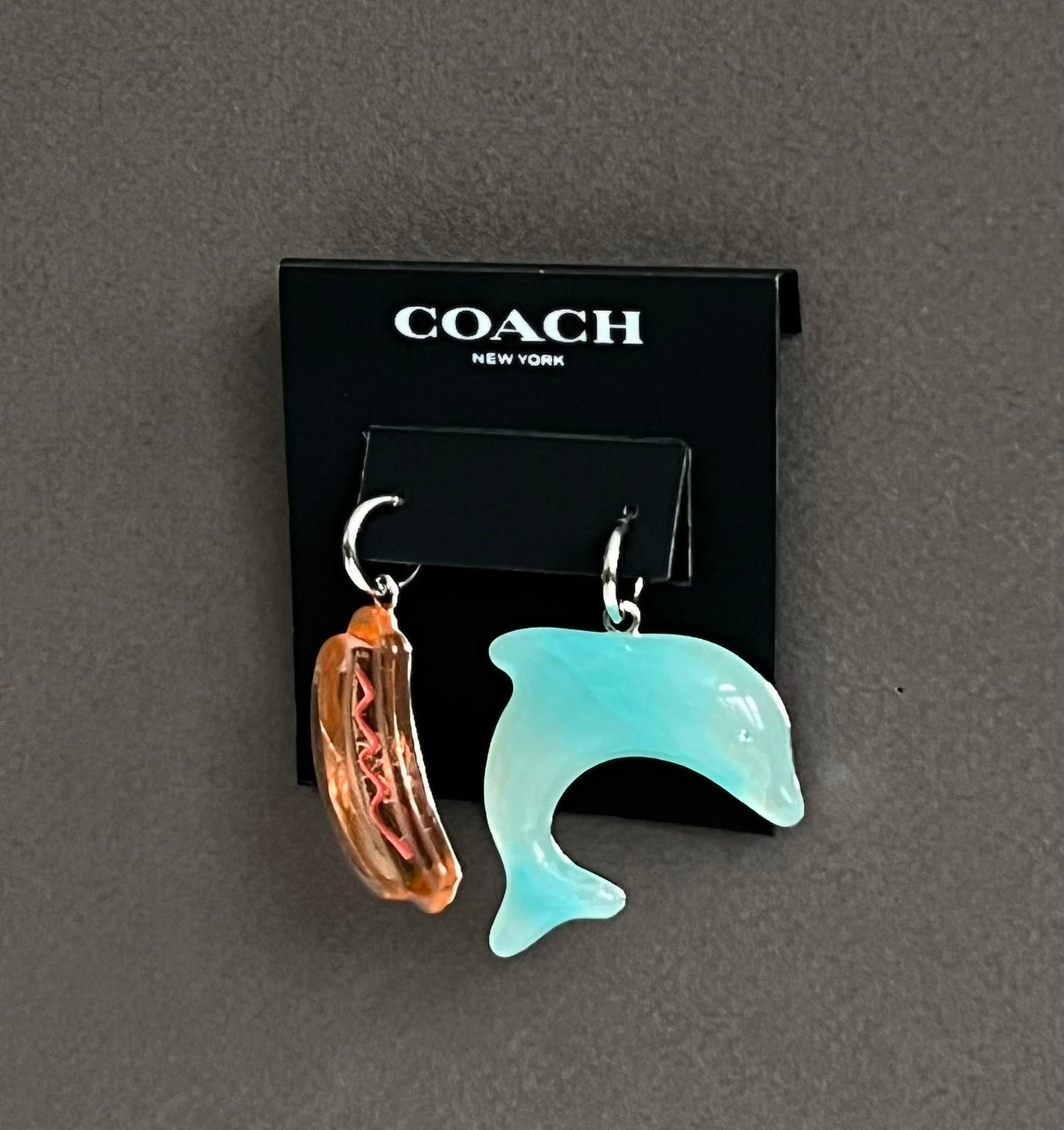 Coach Hotdog Dolphin Mismatch Earrings