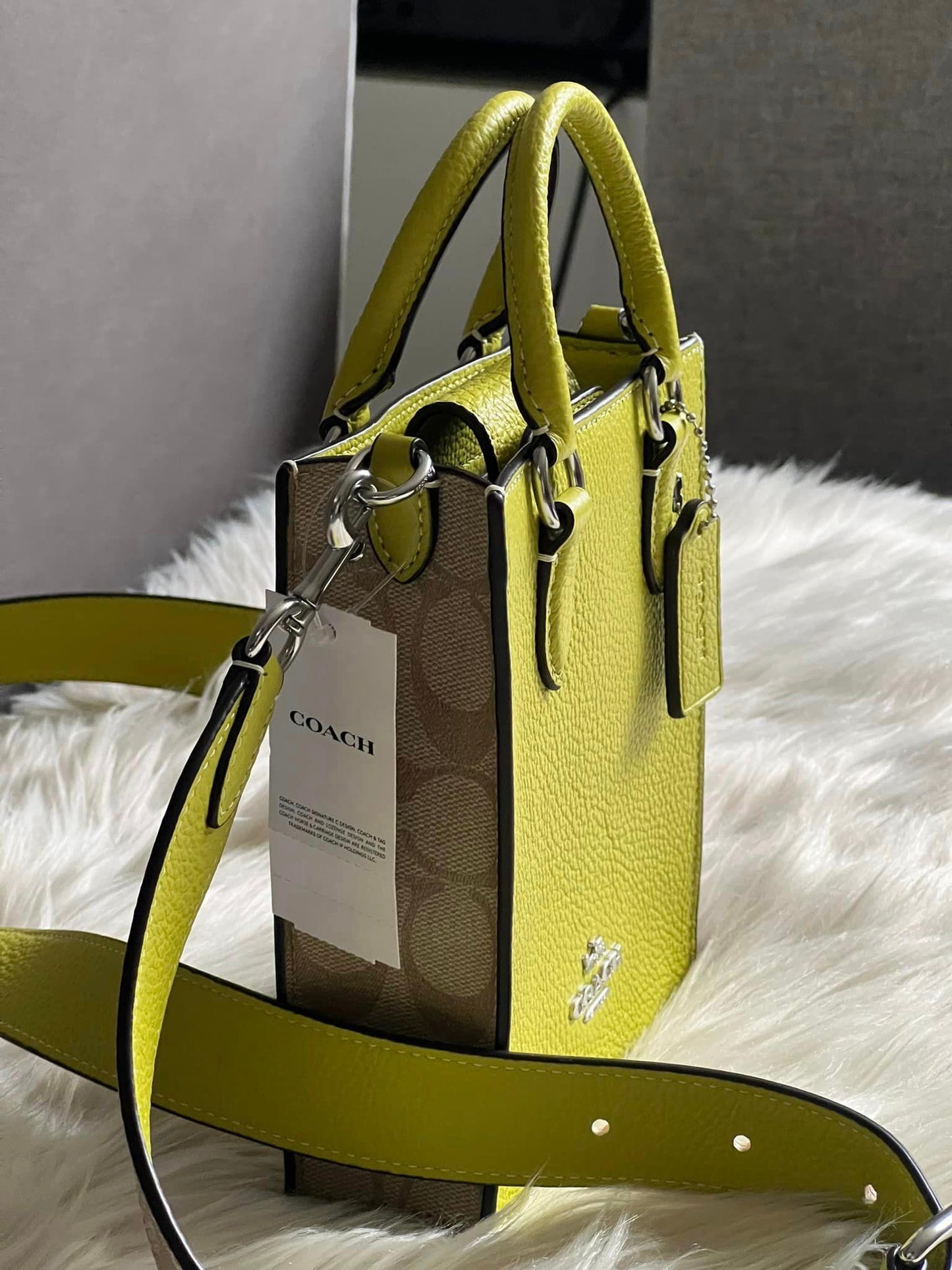 Coach North South Mini Tote with Signature Canvas