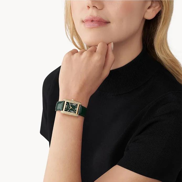 Michael Kors Women’s Emery Three-Hand Green Croco Leather Watch