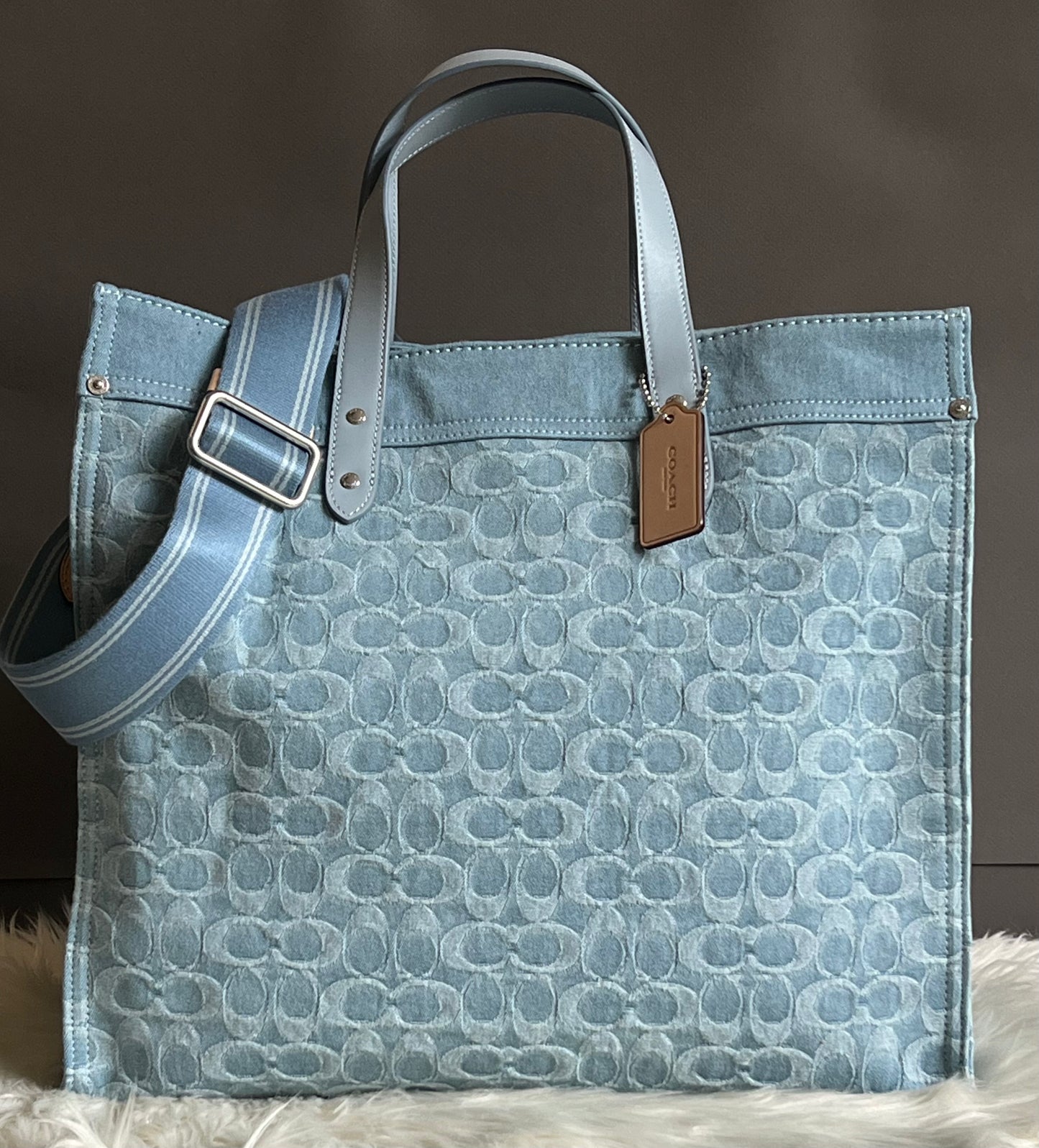 Coach Field Tote 40 in Signature Denim
