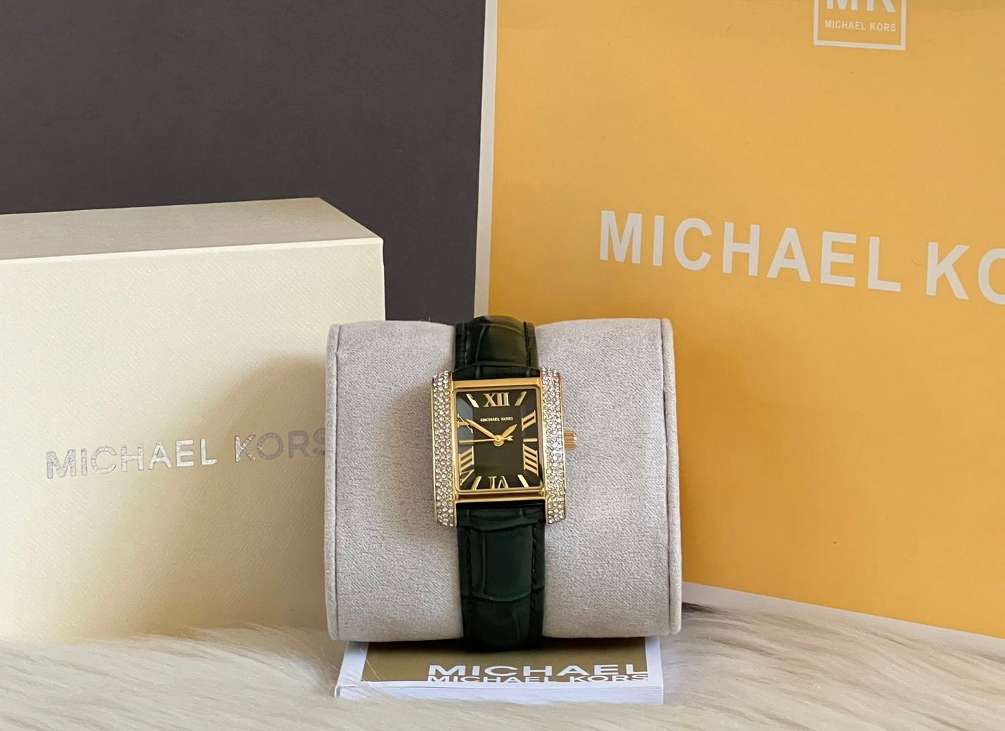 Michael Kors Women’s Emery Three-Hand Green Croco Leather Watch