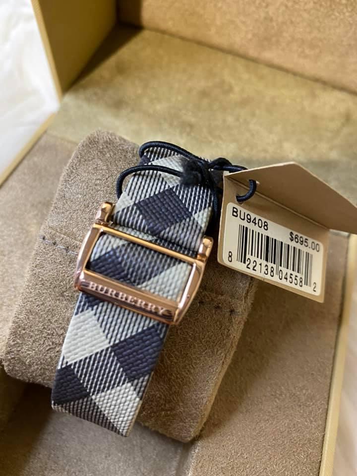 Burberry Women’s Pioneer Nova Check Strap Rose Gold-Tone