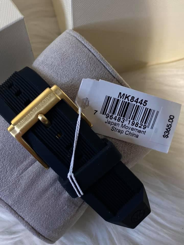 Michael Kors Men’s Dylan Gold-Tone with Black Silicone Strap