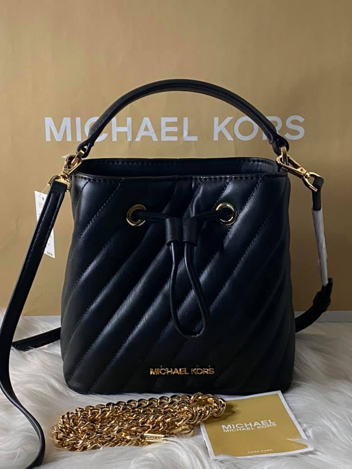 Buy the Michael Kors Suri Quilted Bucket Bag Blue