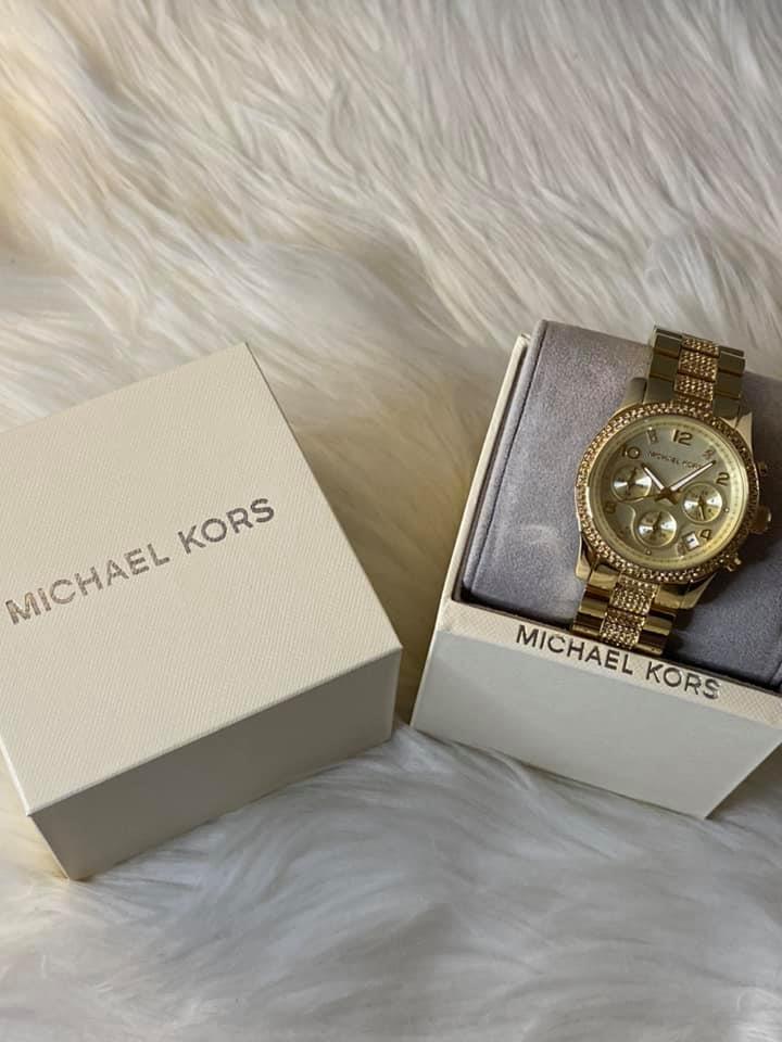 Michael Kors Women’s Runway Gold-Tone Stainless Steel Watch