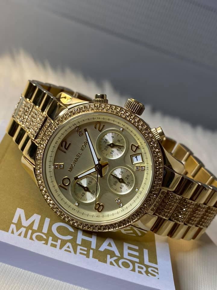 Michael Kors Women’s Runway Gold-Tone Stainless Steel Watch
