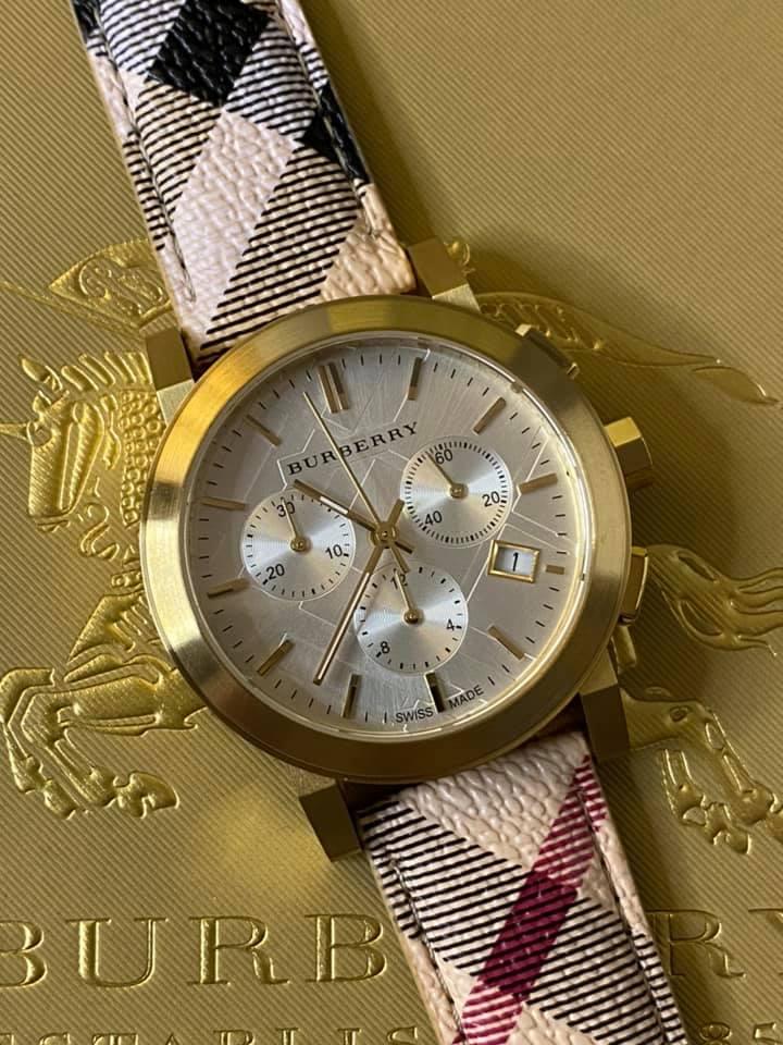 Burberry The City White Plaid Leather
