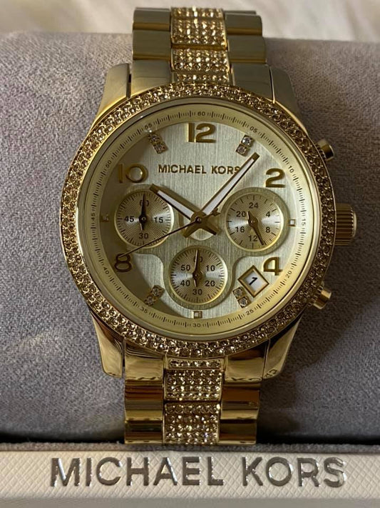 Michael Kors Women’s Runway Gold-Tone Stainless Steel Watch