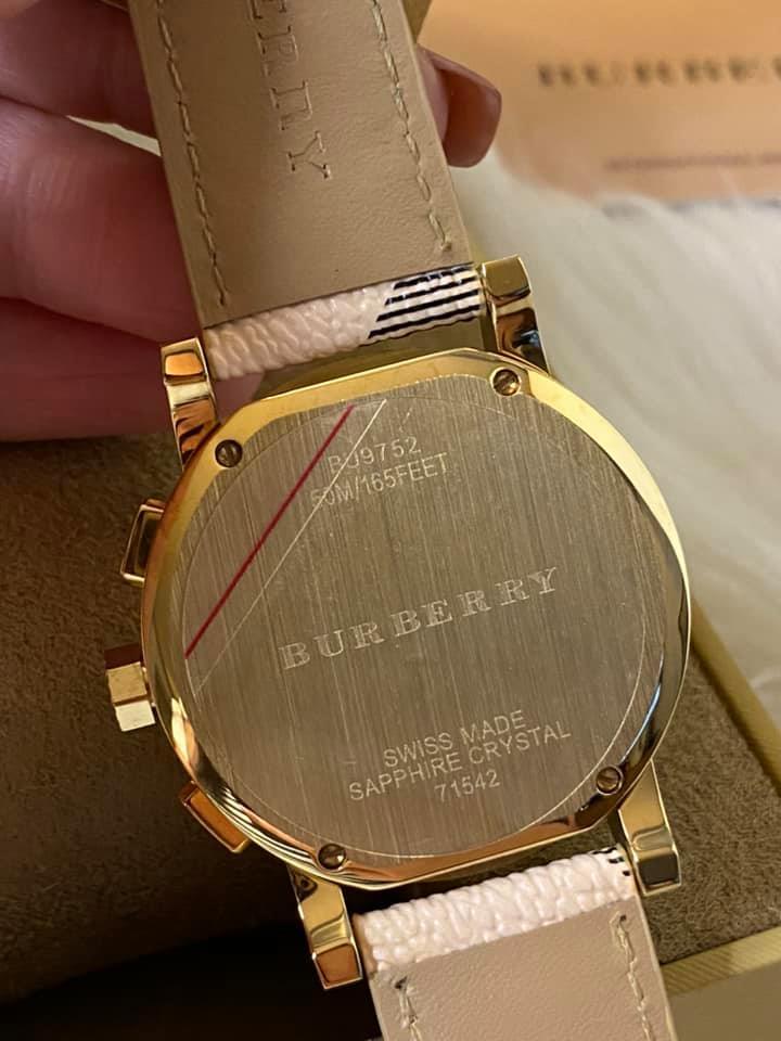 Burberry The City White Plaid Leather