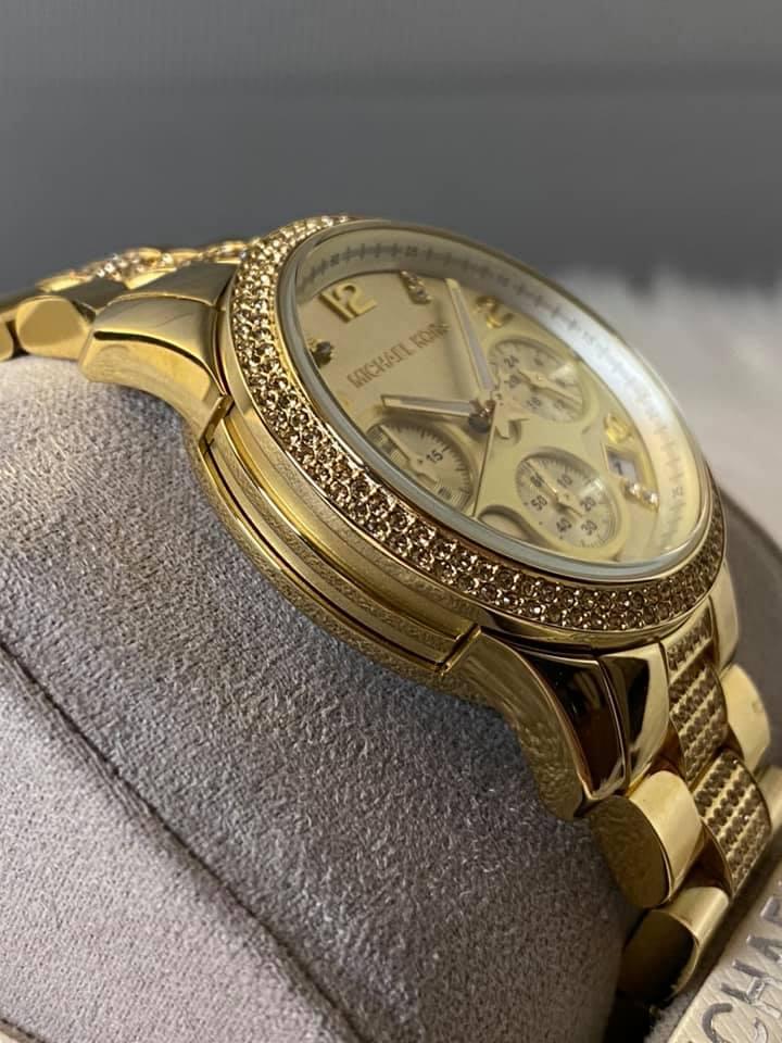 Michael Kors Women’s Runway Gold-Tone Stainless Steel Watch