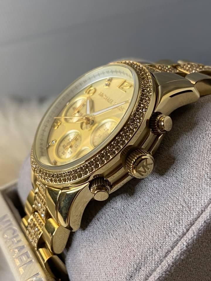Michael Kors Women’s Runway Gold-Tone Stainless Steel Watch