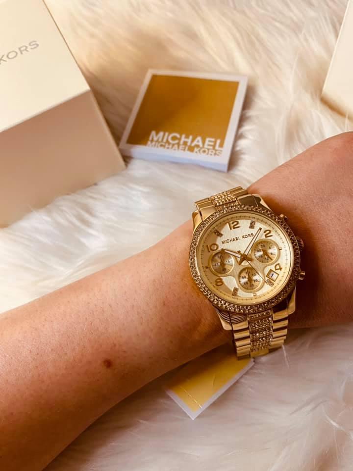 Michael Kors Women’s Runway Gold-Tone Stainless Steel Watch