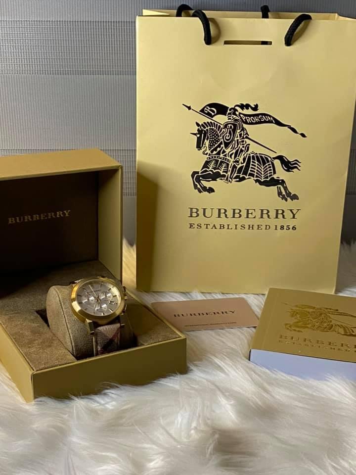 Burberry The City White Plaid Leather