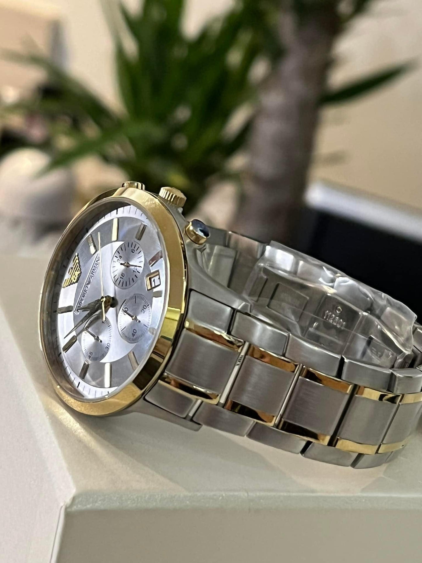 Emporio Armani Men’s Renato Silver Dial Chronograph Watch