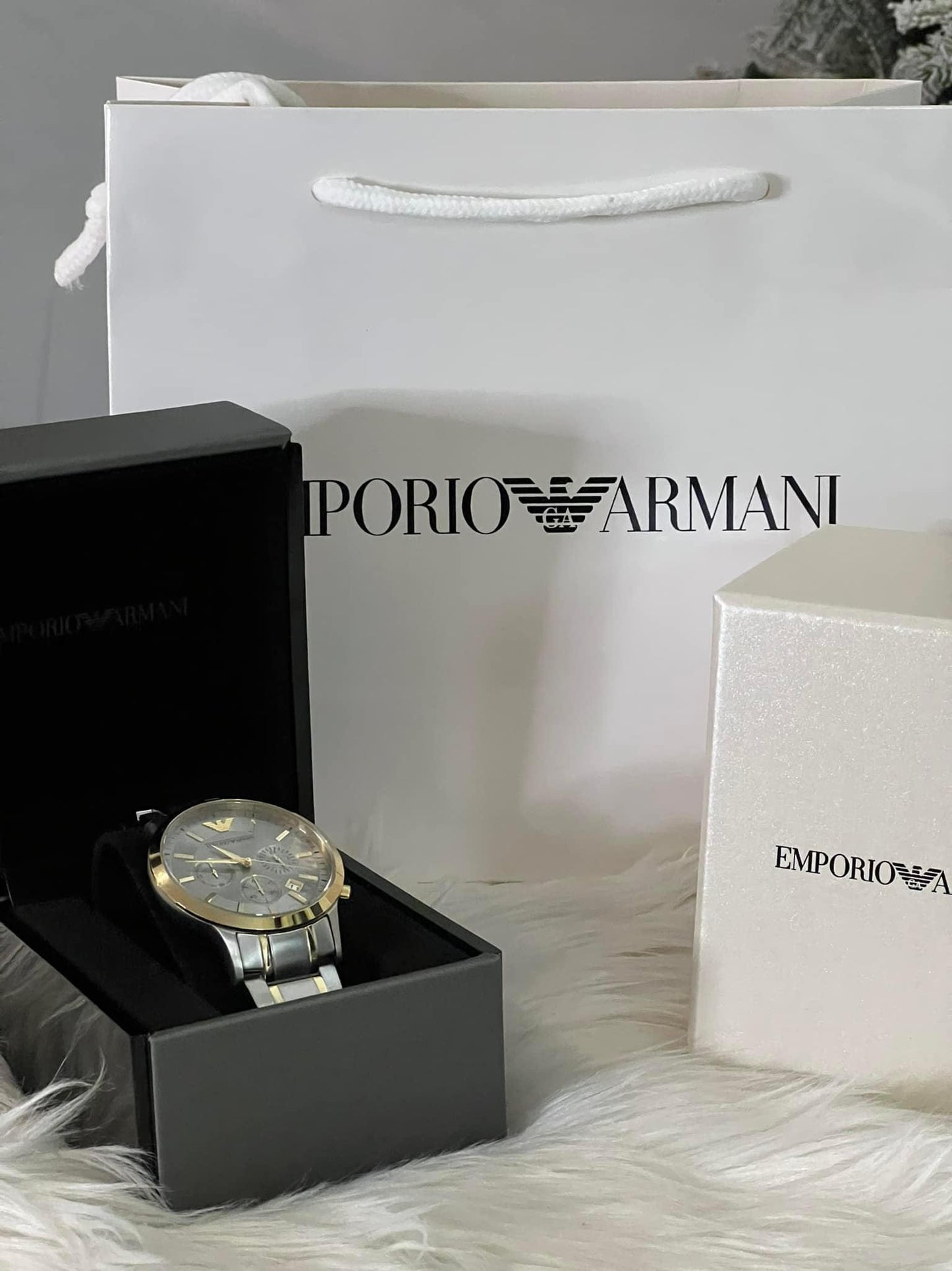 Emporio Armani Men’s Renato Silver Dial Chronograph Watch