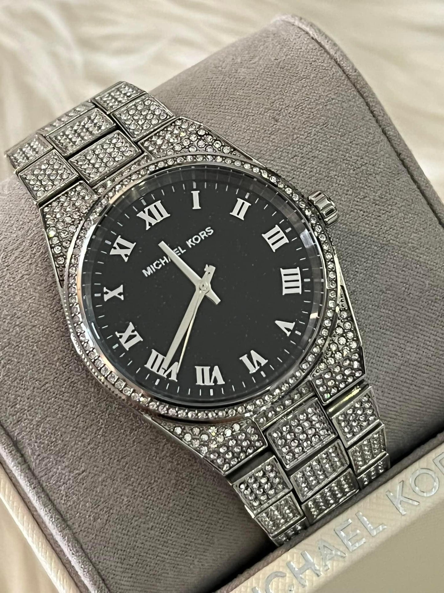 Michael Kors Women’s Channing Black Crystal Pave Watch