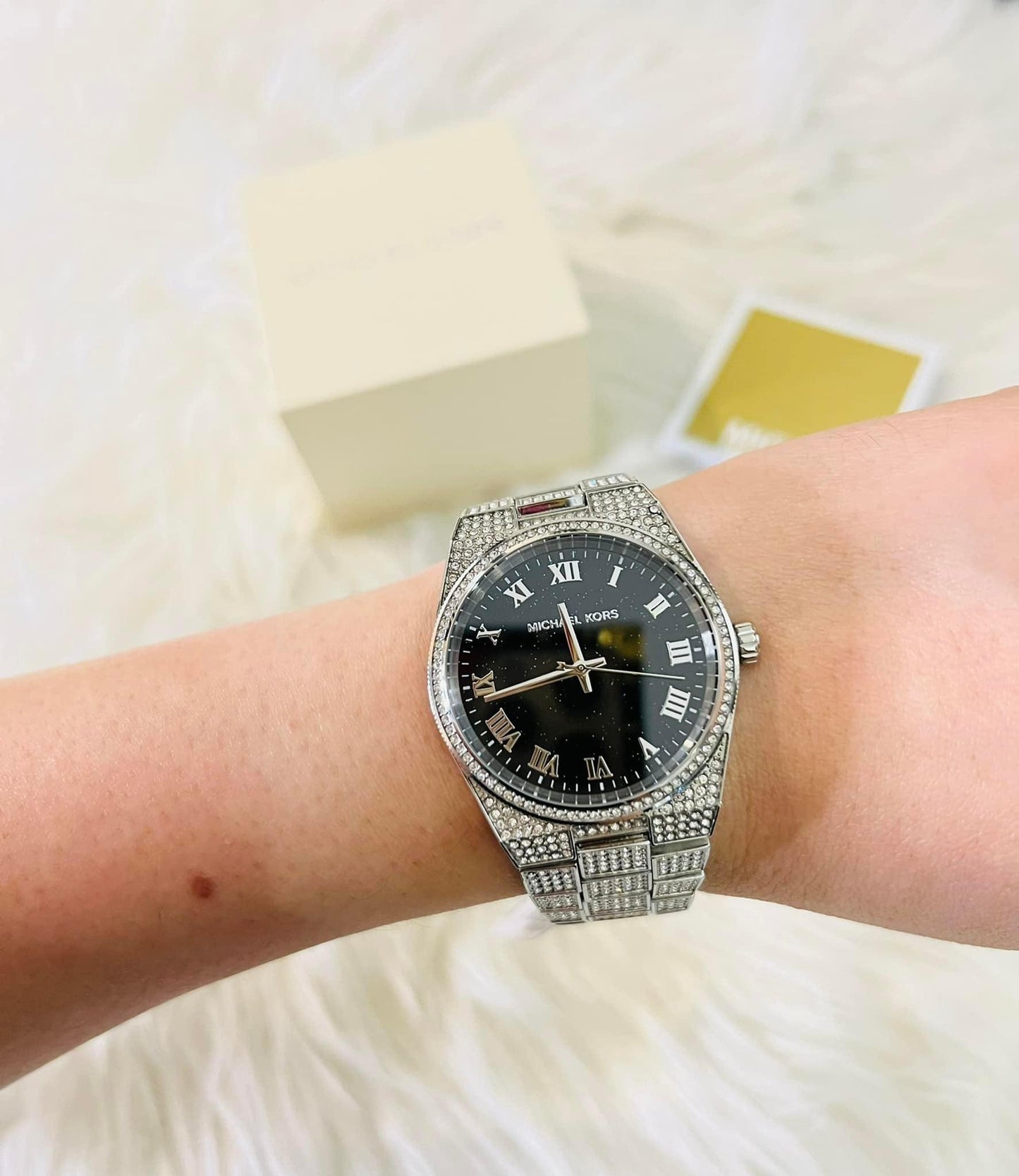 Michael Kors Women’s Channing Black Crystal Pave Watch