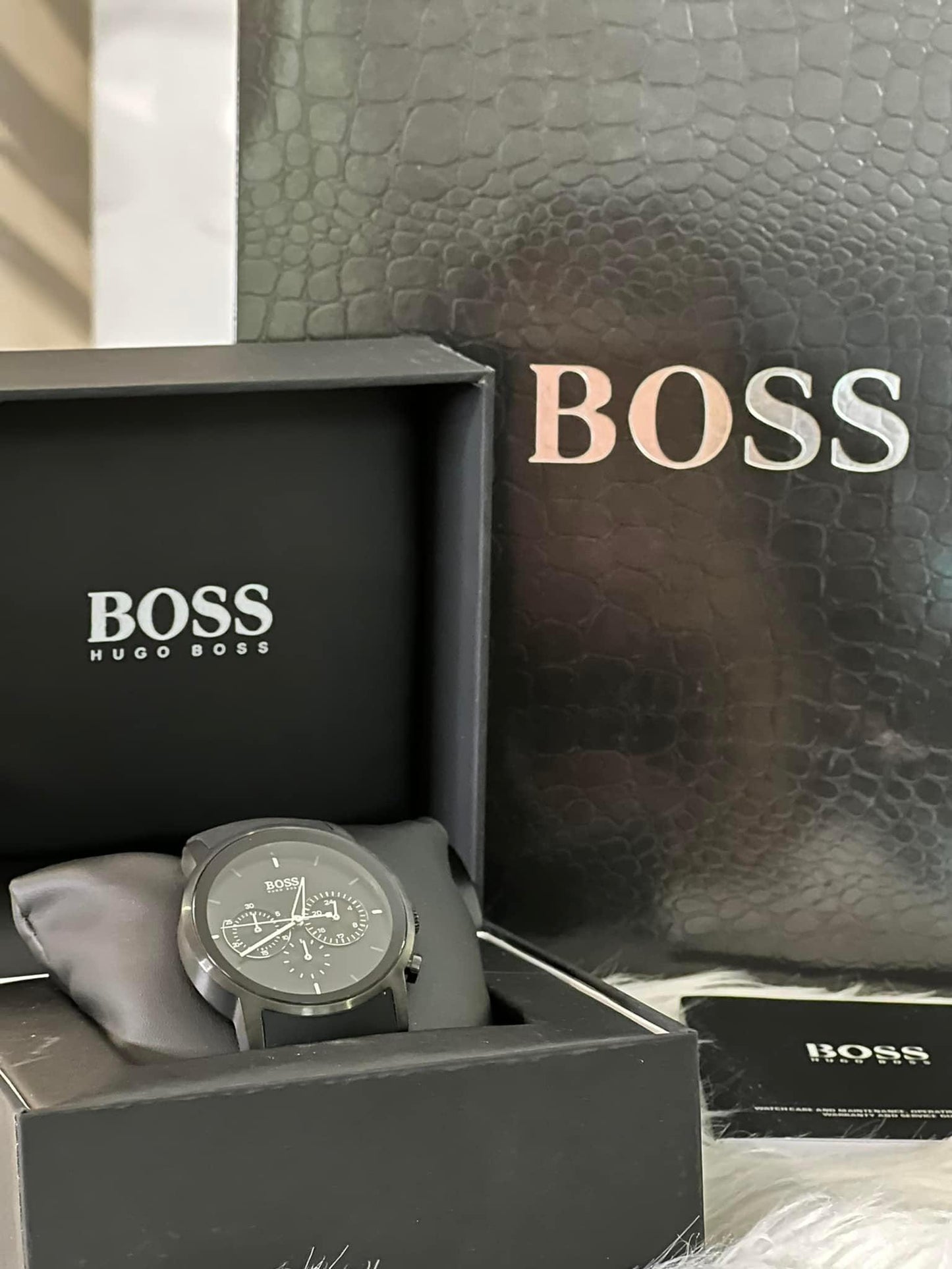 Hugo Boss Men’s Modern Black Rubber Strap Watch