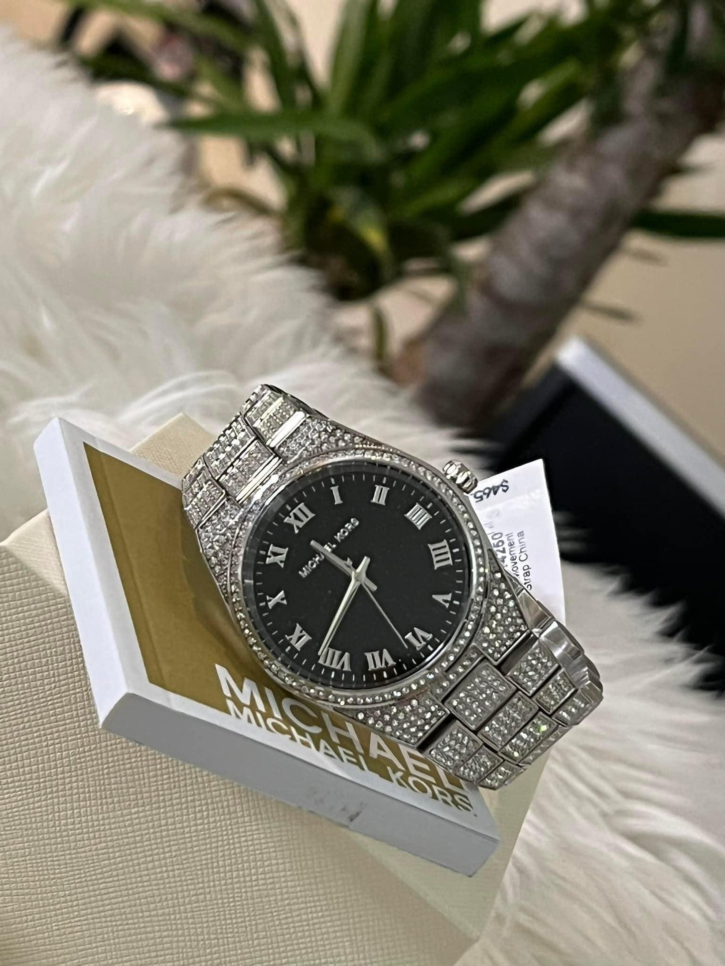 Michael Kors Women’s Channing Black Crystal Pave Watch