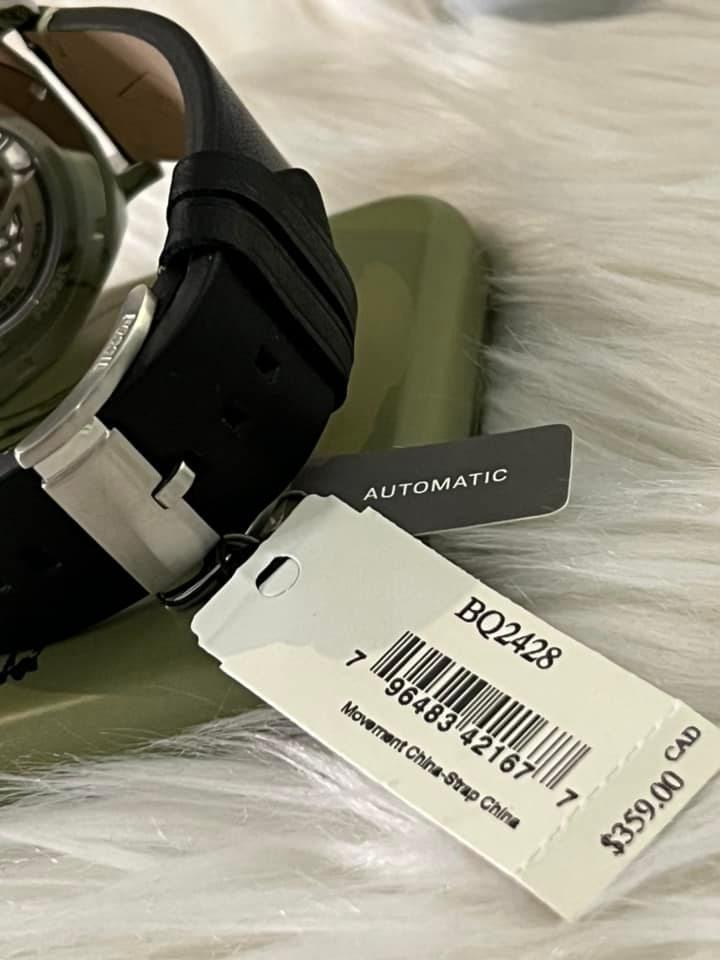 Fossil Men’s Privateer Sport Automatic Black Leather Watch