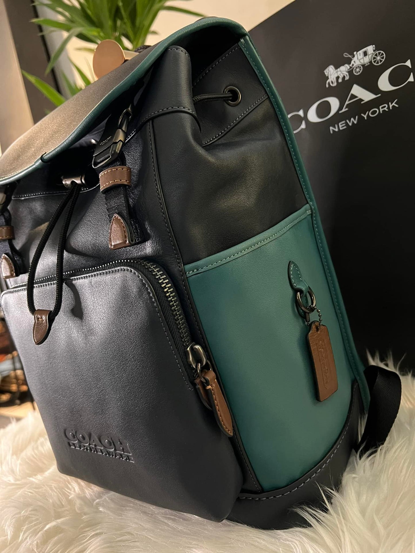 Coach League Flat Backpack in Colorblock