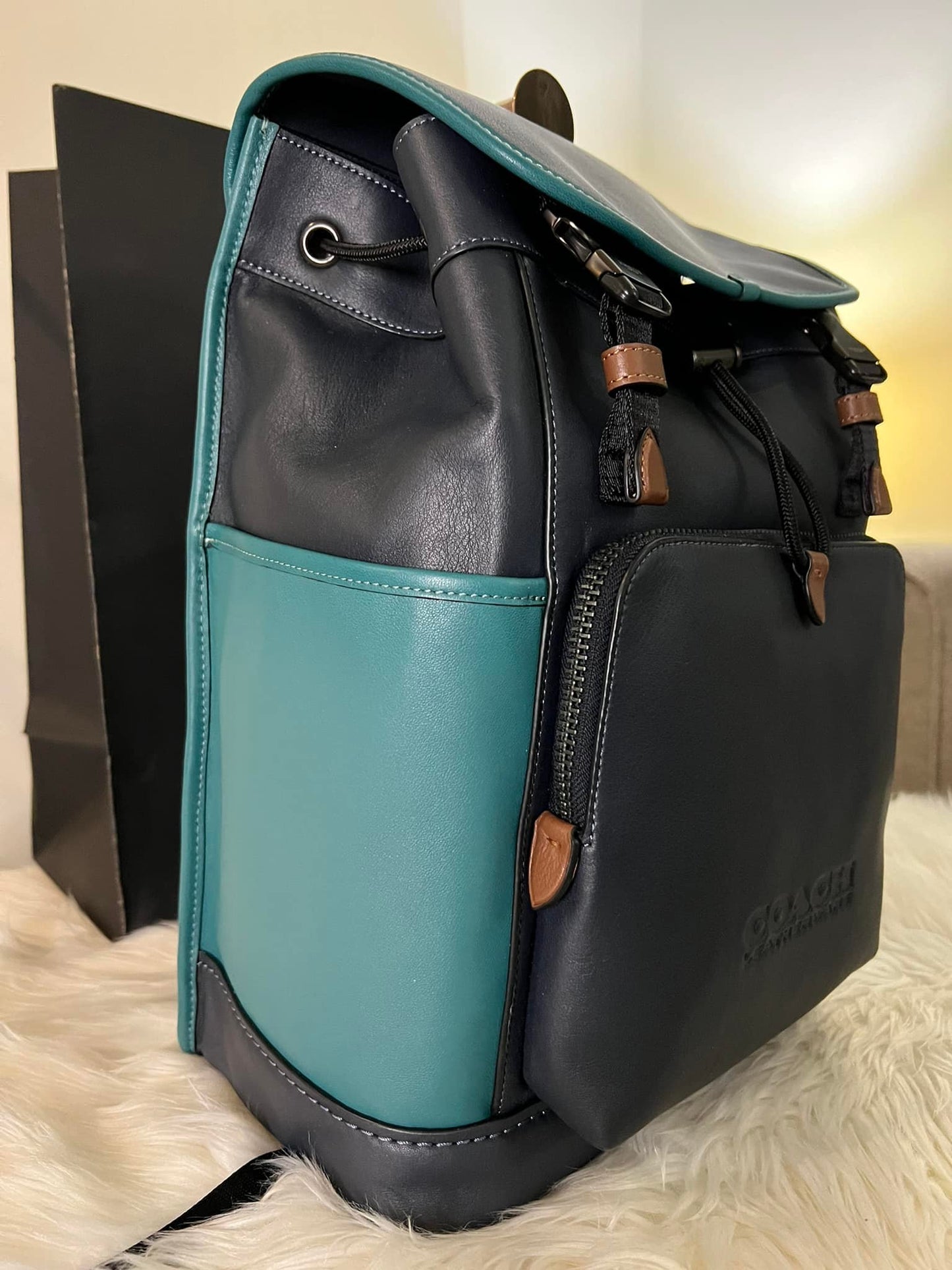 Coach League Flat Backpack in Colorblock