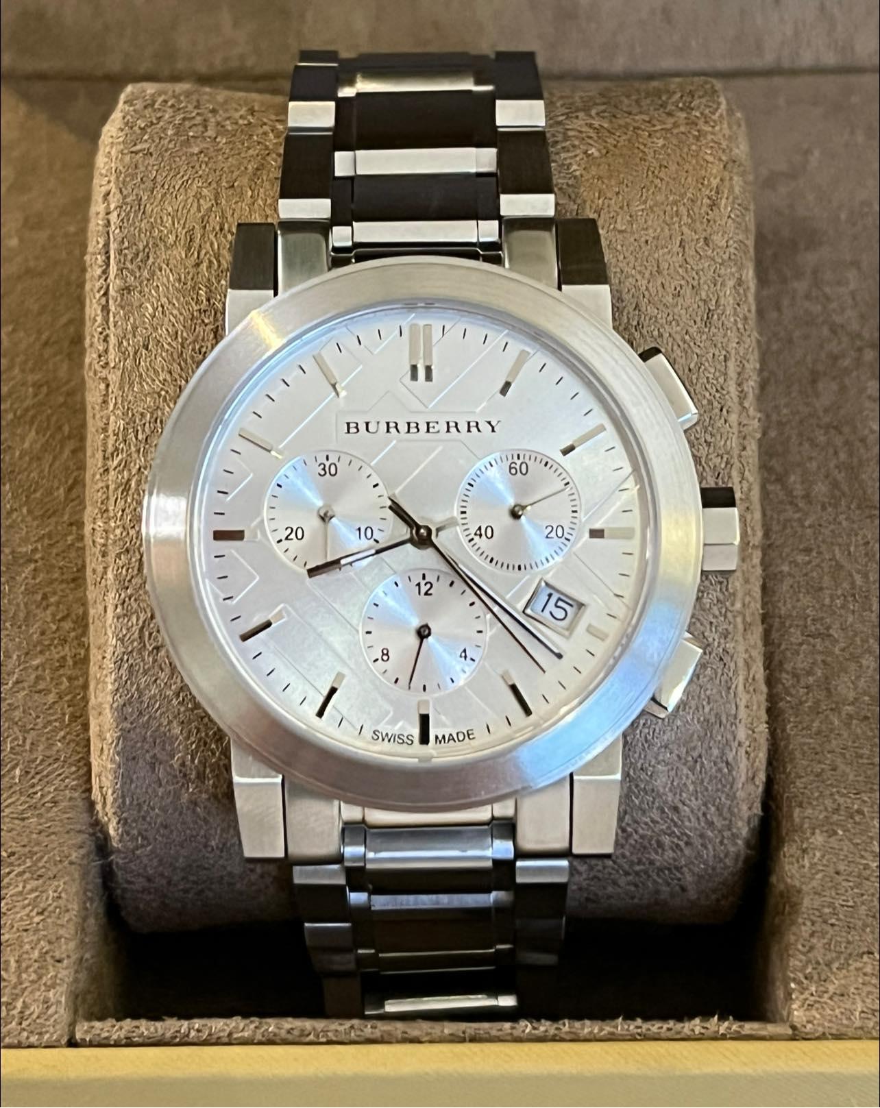 Burberry Women’s The City Chronograph Silver Dial Steel Watch