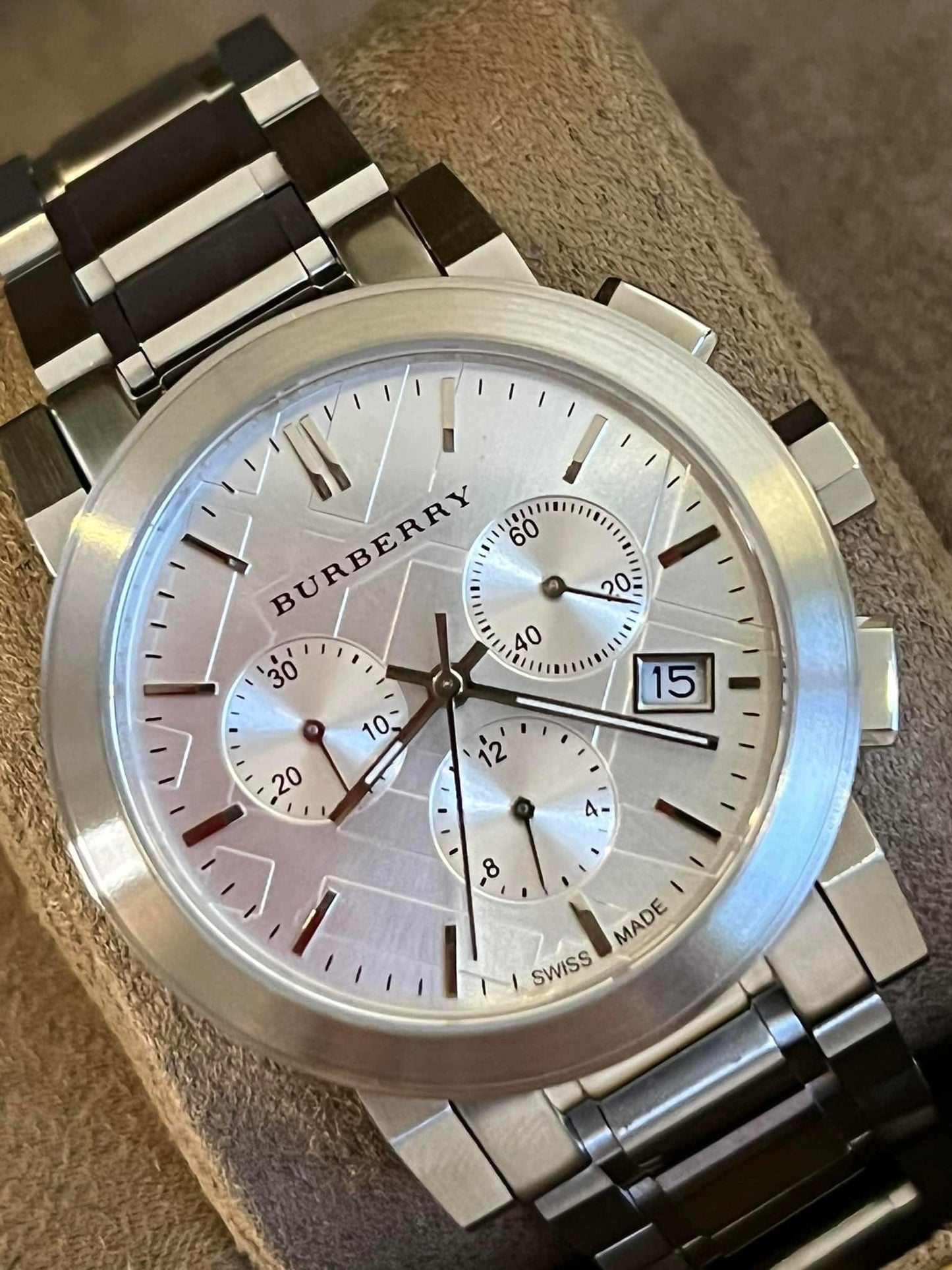 Burberry Women’s The City Chronograph Silver Dial Steel Watch