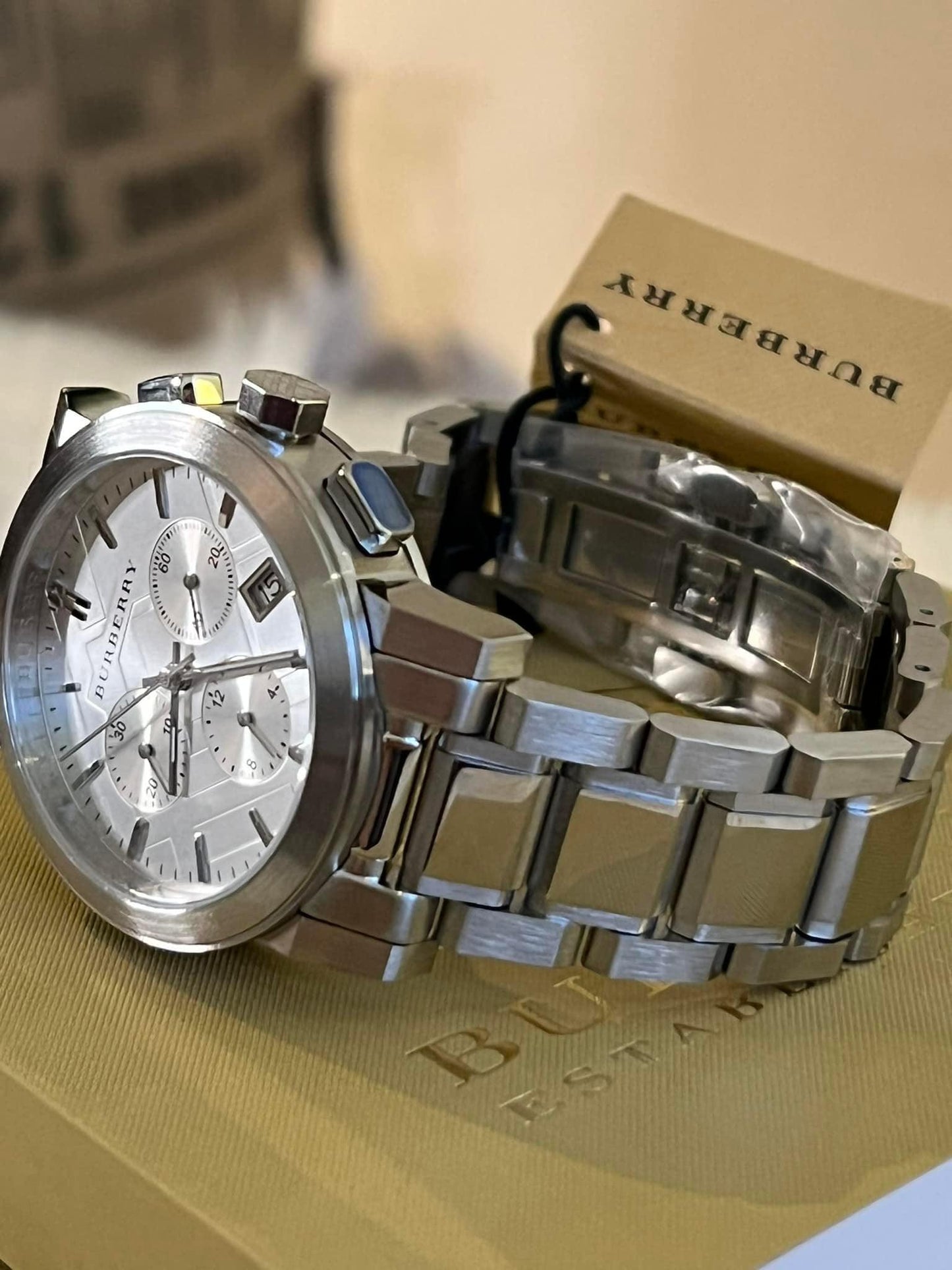 Burberry Women’s The City Chronograph Silver Dial Steel Watch